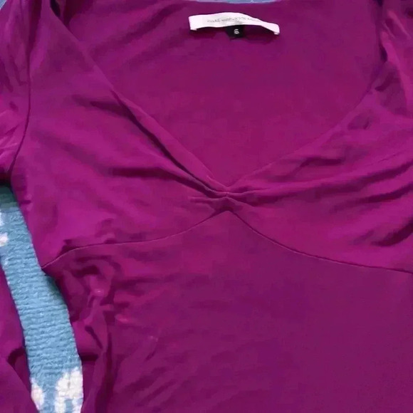 Dan Van Furstenberg V-neck asymmetrical open sleeve rare dress six - Picture 4 of 9